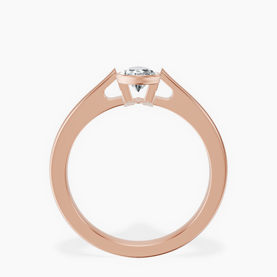 Bezel Set Solitaire Lab Diamond Ring left view