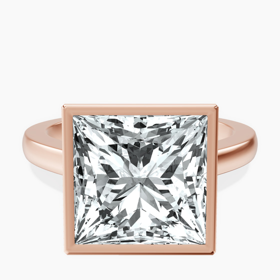 Bezel Set Solitaire Lab Diamond Ring front view