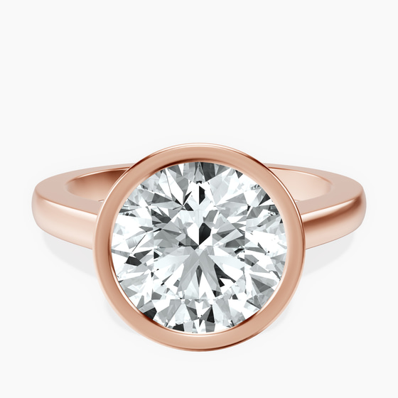 Bezel Set Solitaire Lab Diamond Ring front view
