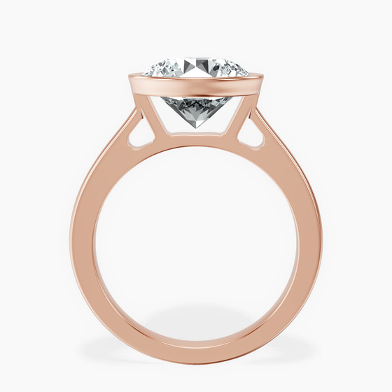 Bezel Set Solitaire Lab Diamond Ring left view