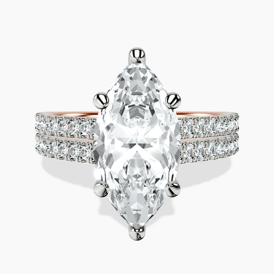 Tosca Secret Halo Double Band Lab Diamond Ring front view