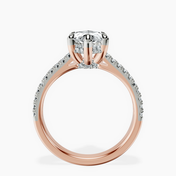 Tosca Secret Halo Double Band Lab Diamond Ring left view