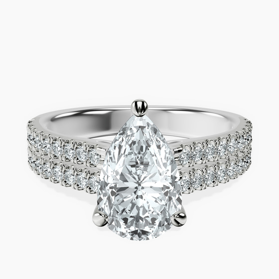 Tosca Secret Halo Double Band Lab Diamond Ring front view