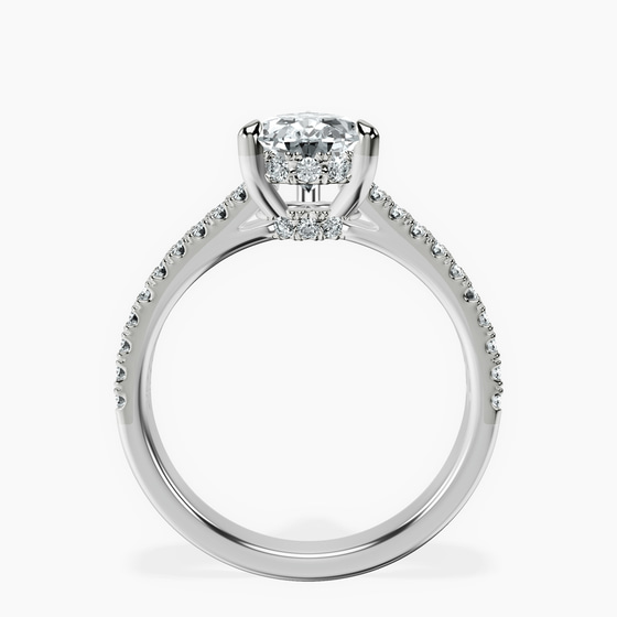 Tosca Secret Halo Double Band Lab Diamond Ring left view
