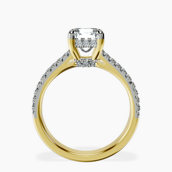Tosca Secret Halo Double Band Lab Diamond Ring left view