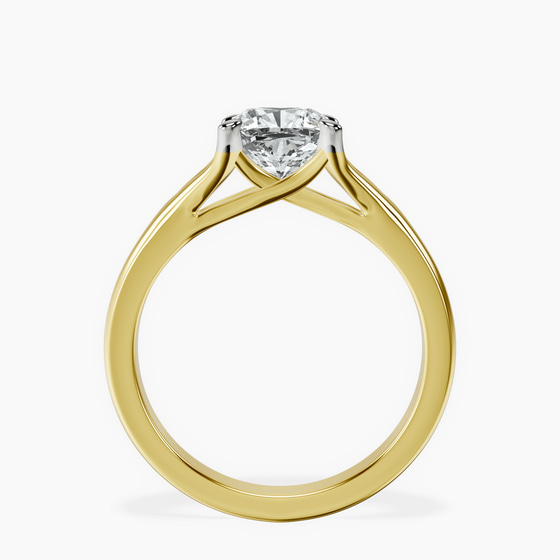 Cathedral Split Shank Solitaire Lab Diamond Ring left view