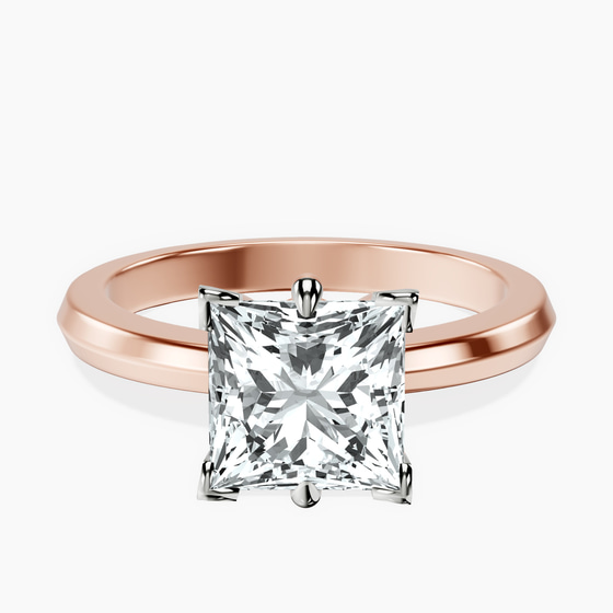 Eva Six Prong Knife Edge Lab Diamond Ring front view