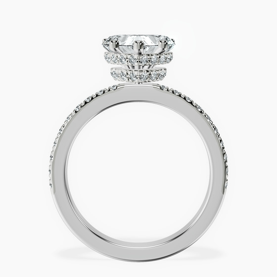 Jia Secret Double Halo Eternity Lab Diamond Ring left view