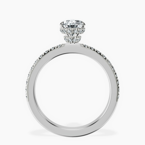 Jia Secret Double Halo Eternity Lab Diamond Ring left view
