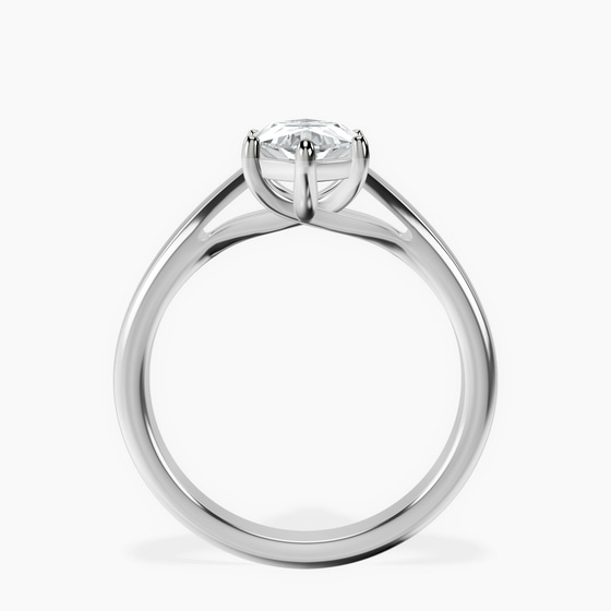 Allen Flat Band Solitaire Lab Diamond Ring left view