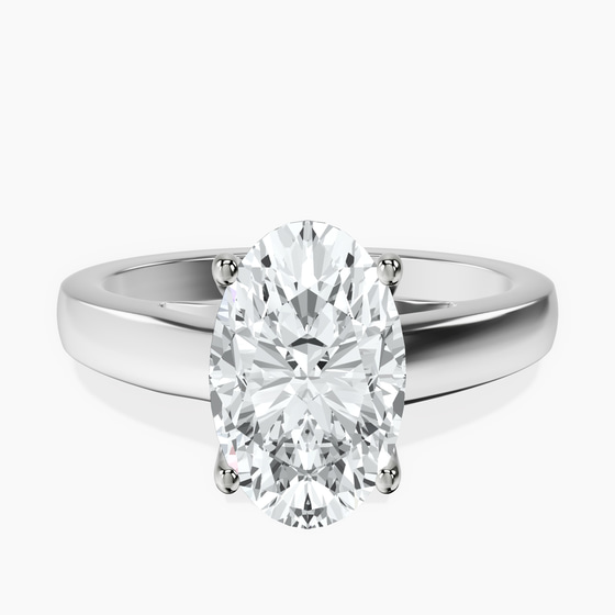 Allen Flat Band Solitaire Lab Diamond Ring front view