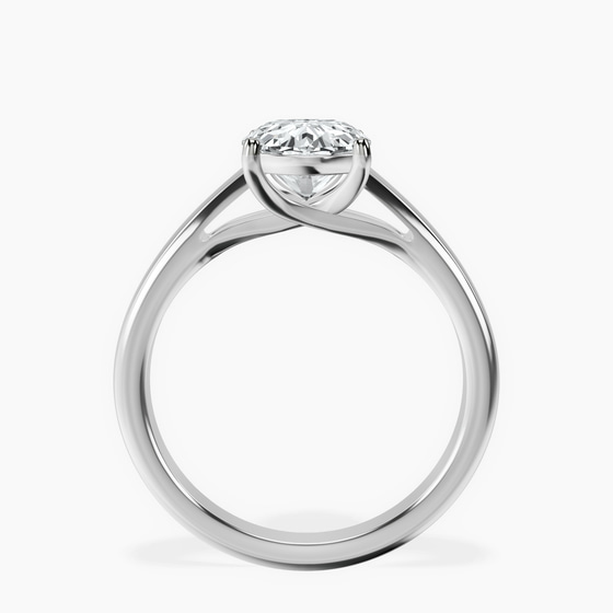Allen Flat Band Solitaire Lab Diamond Ring left view