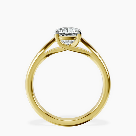 Allen Flat Band Solitaire Lab Diamond Ring left view
