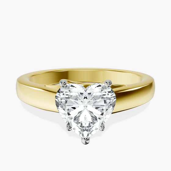 Allen Flat Band Solitaire Lab Diamond Ring front view