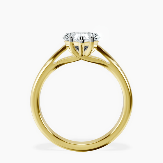 Allen Flat Band Solitaire Lab Diamond Ring left view