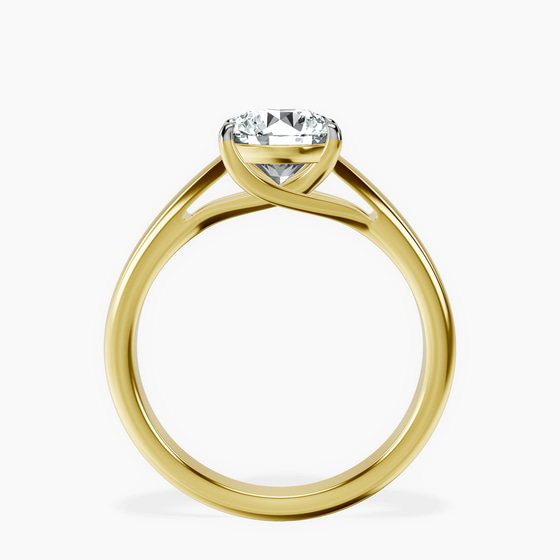 Allen Flat Band Solitaire Lab Diamond Ring left view