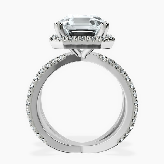 Electra Criss Cross Halo Lab Diamond Ring left view