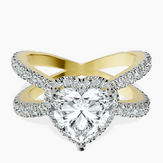Electra Criss Cross Halo Lab Diamond Ring front view