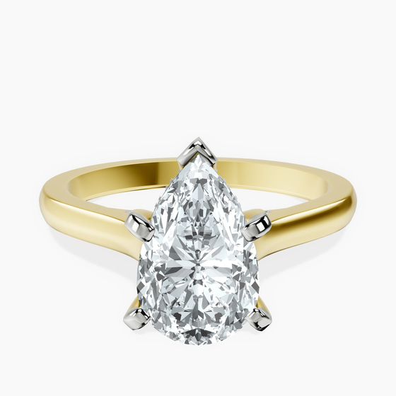 Elsa Hidden Accents Solitaire Lab Diamond Ring front view
