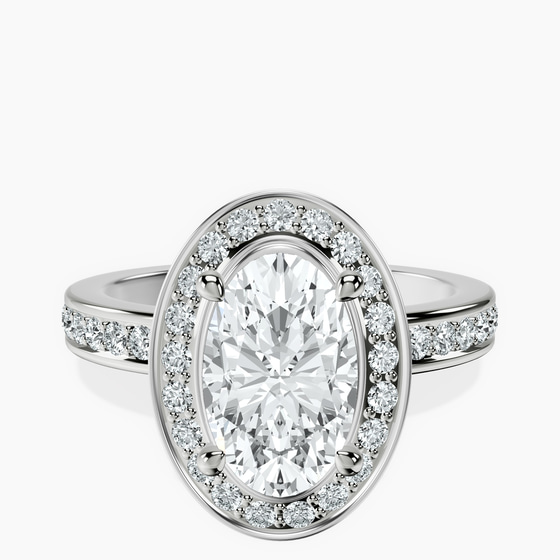 Around the Globe Halo Lab Diamond Ring front view