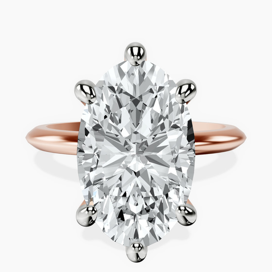 Alora Six Prong Solitaire Lab Diamond Ring front view