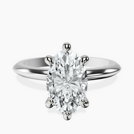 Alora Six Prong Solitaire Lab Diamond Ring front view