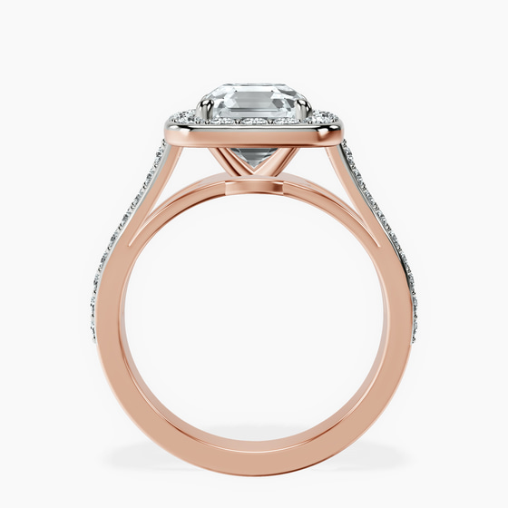 Rosalind Split Shank Halo Lab Diamond Ring left view