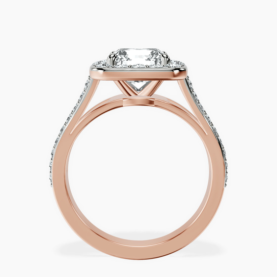 Rosalind Split Shank Halo Lab Diamond Ring left view