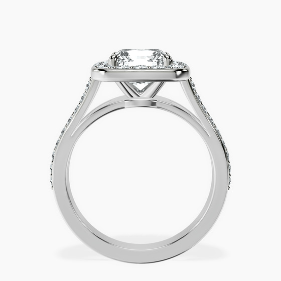 Rosalind Split Shank Halo Lab Diamond Ring left view