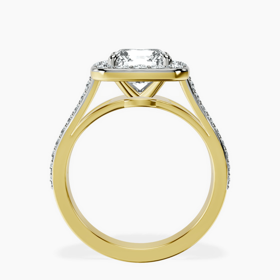Rosalind Split Shank Halo Lab Diamond Ring left view