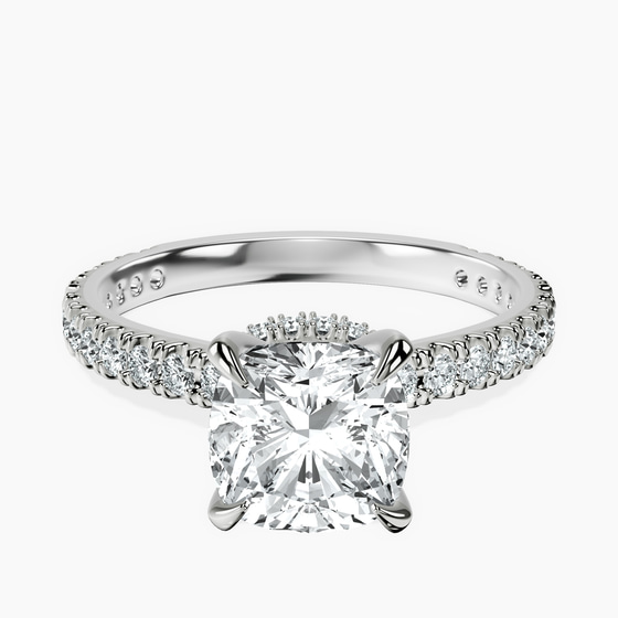 Chrissy Teigen Secret Halo Lab Diamond Ring left view