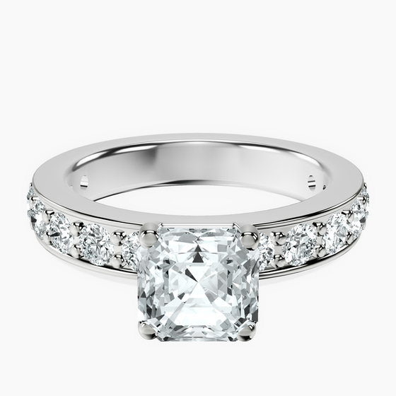 Adele Side Stone Lab Diamond Ring front view