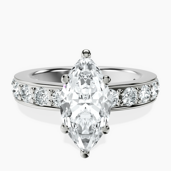 Adele Side Stone Lab Diamond Ring front view