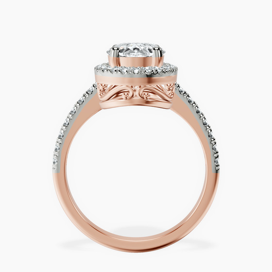 Anastasia Halo Lab Diamond Ring left view