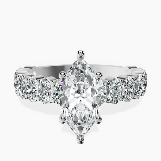 Lillian Side Oval Lab Diamond Eternity Ring front view
