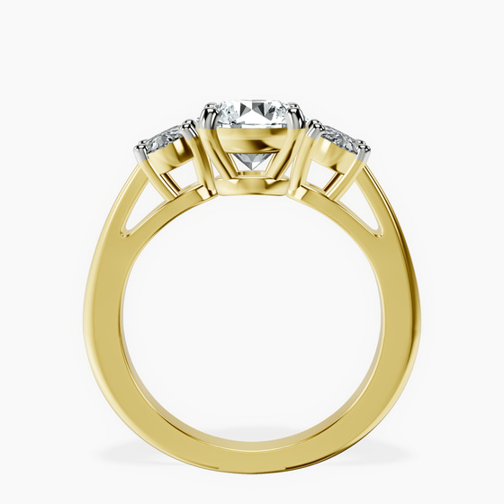 Bethany Three Stone Side Oval Lab Diamond Ring left view
