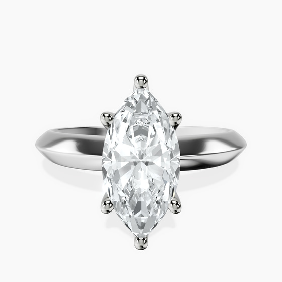 Eloise Solitaire Knife Edge Lab Diamond Ring front view