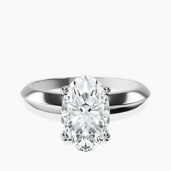 Eloise Solitaire Knife Edge Lab Diamond Ring front view