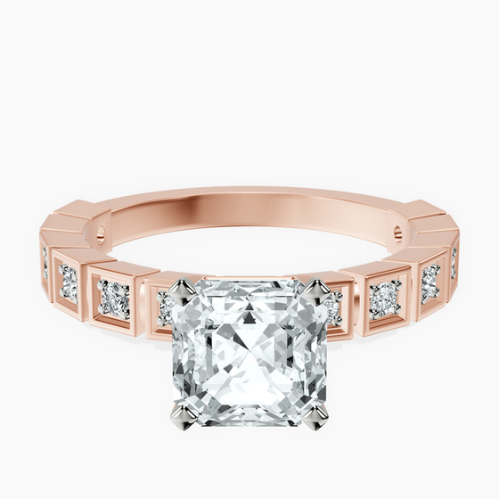 Cheryl Side Stone Lab Diamond Ring front view