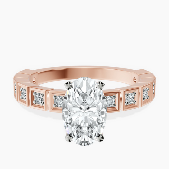 Cheryl Side Stone Lab Diamond Ring front view