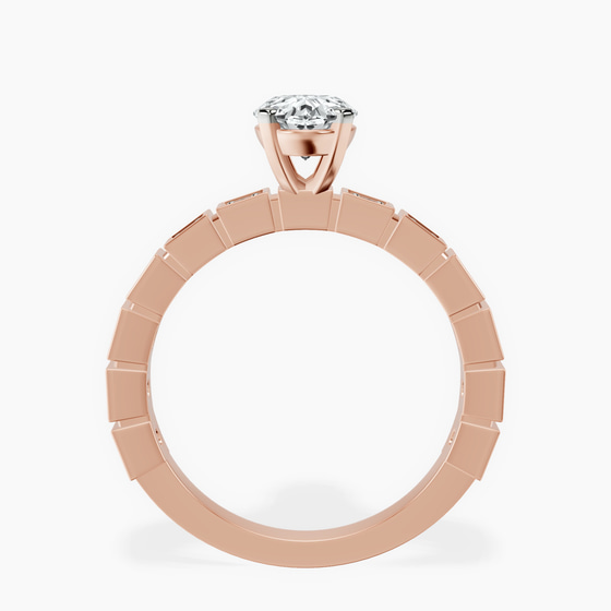 Cheryl Side Stone Lab Diamond Ring left view