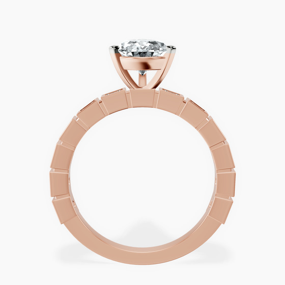 Cheryl Side Stone Lab Diamond Ring left view