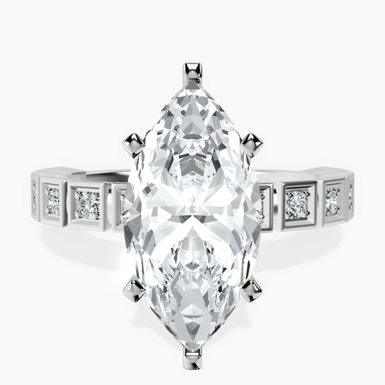 Cheryl Side Stone Lab Diamond Ring front view