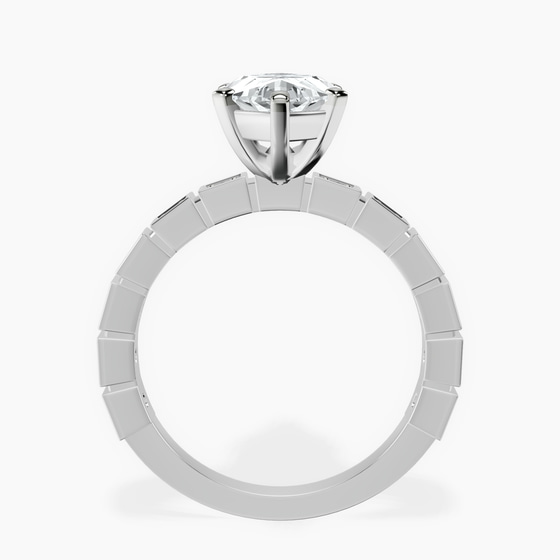 Cheryl Side Stone Lab Diamond Ring left view