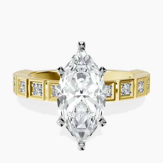 Cheryl Side Stone Lab Diamond Ring front view