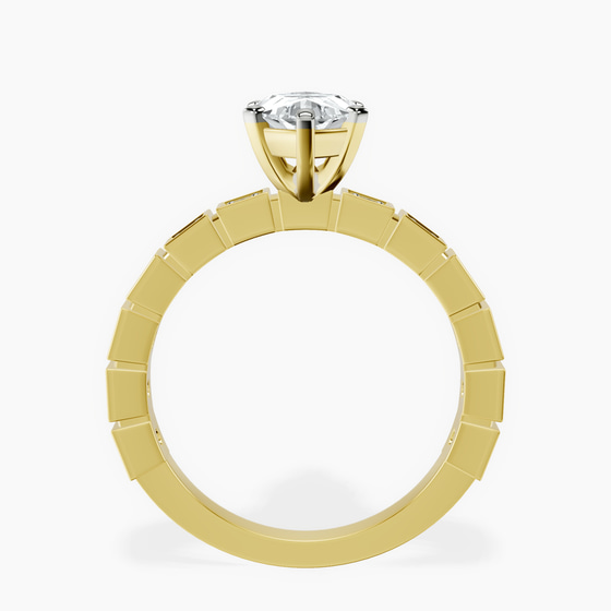 Cheryl Side Stone Lab Diamond Ring left view