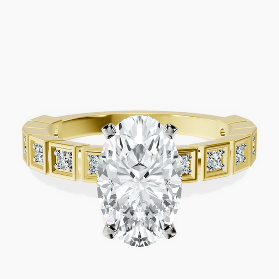 Cheryl Side Stone Lab Diamond Ring front view