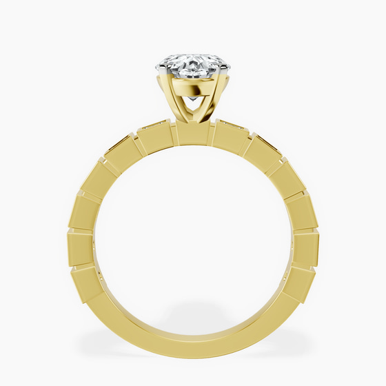 Cheryl Side Stone Lab Diamond Ring left view