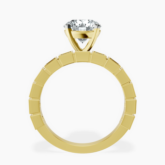 Cheryl Side Stone Lab Diamond Ring left view
