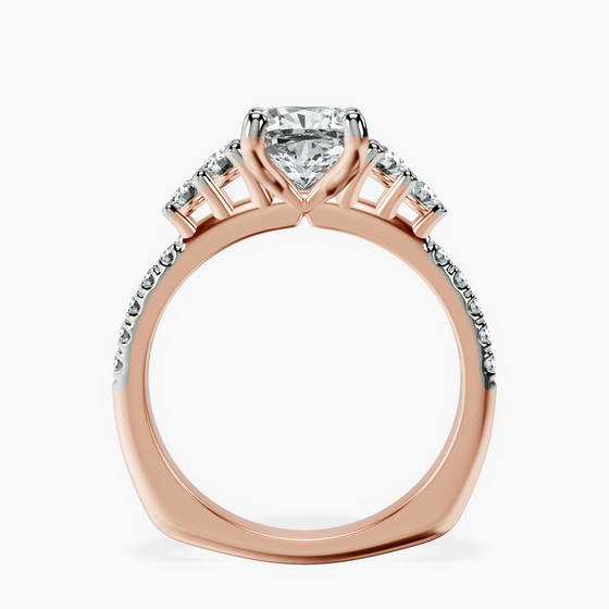 Geneva Side Stone Lab Diamond Ring left view
